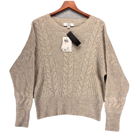 Magaschoni Sweaters - NWT Magaschoni Soft Cashmere Cable Knit Sweater in London Grey MSRP $345 Luxury